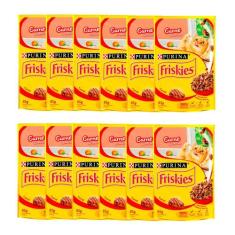 Kit 12 Ração Úmida para Gatos Friskies Adultos Sabor Carne ao Molho em