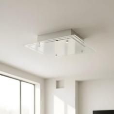 Lustre Plafon Para Sala Cozinha Banheiro Quarto 30 cm x 30 cm (Branco)