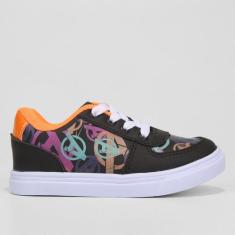 Tênis Infantil Marvel Avengers Menino, Preto, Laranja, 21