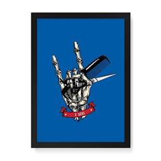 Arte Maníacos Quadro Decorativo Mão Tesoura e Pente - 23x16,25cm (Moldura em laca preta)