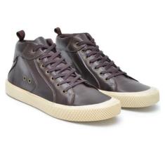 Tênis Cano Alto Casual Masculino Skate Sapatênis Cadarço Confortável Macio Moderno Em Couro-Masculino