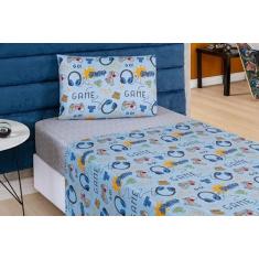 Lençol Infantil Menino Bouti Estampado 03 Peças 200 Fios Game - De Luc