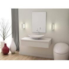 Bancada para Banheiro 80cm com Cuba Canoa L45 e Espelheira 801W Metróp