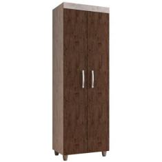 Armário Multiuso 02 Portas Rafaela Rústico/Chocolate - Nathy Móveis, R