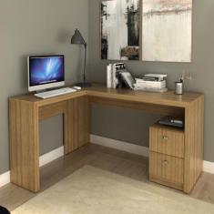 Mesa para Escritório 113x138,5cm em L com 2 Gavetas ME4129 - Tecno Mob