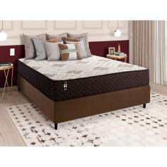 Conjunto Cama Box Marrom c/Molas Ensacadas Allura Marrom Casal 138x188x58
