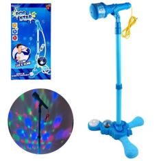Microfone Infantil Karaokê Luz Som Pedestal conecta celular - COMPANY 