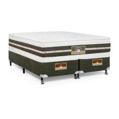 Cama Box + Colchão Castor Queen Silver Star Air Double Face Tecnopedic