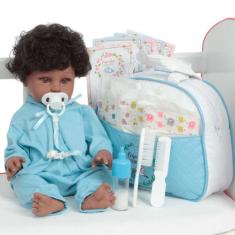 Boneco Reborn Negro 100% Vinil Pode Dar Banho + Acessórios - Cegonha R