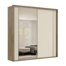 Guarda-Roupa Casal com Espelho Imperium 2 PT 6 GV Carvalho e Off White
