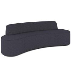 Sofá 4 Lugares Curvo Sala de Estar Living Cancún D02 Linho Chumbo 260 