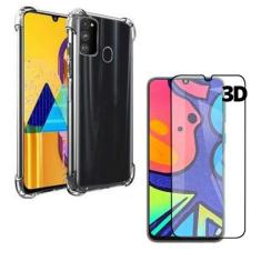 Capa Case Antiqueda Impacto Compatível Samsung Galaxy M21s 6.4" + Película Vidro Temperado 3D