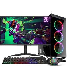3Green Technology Computador Gamer Completo RGB Intel Core i5 8GB SSD 480GB Kit Gamer com Headset Monitor 20'' Windows 10 Premium Preto