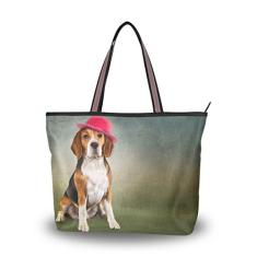 Bolsa de ombro My Daily feminina engraçada Beagle Dog bolsa grande, Multi, Large