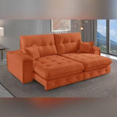 Sofá Retrátil Reclinável 250cm Istambul Yescasa Terracota