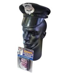 Kit Policial Quepe Distintivo Fantasia adulto/ infantil - Lynx