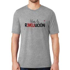 Camiseta Viva la Revolución - Foca na Moda, Cinza, G