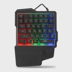 Teclado Gamer Single Handed Uma Mão Usb Led Rgb Pc Notebook