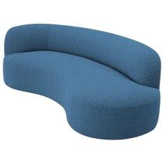 Divã Recamier Orgânico Tokyo 180cm Lado Direito Linho Azul Royal