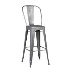 Banqueta Iron Com Encosto Alto - Cinza - rivatti