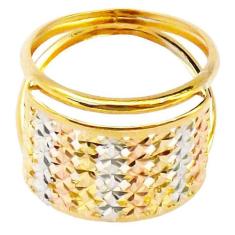 Anel de Ouro Vermelho, Amarelo e Branco 18k Breit, 14