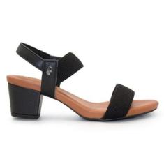Sandália Usaflex Feminina Elástico Salto Bloco Y8204-Feminino