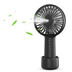 Ventilador portátil de nebulização, pequeno ventilador de pulverização operado por bateria recarregável por USB com tanque de água de 20 ml, ventilador de cílios silencioso, 3 velocidades, forte vento