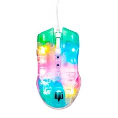 Mouse Gamer Transparente Usb Profissional Com Luz Led Colorido Seis Bo