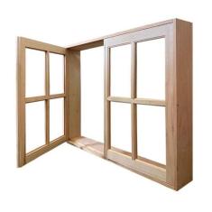 Janela de Madeira Vitro de Abrir Reto Padrão Cedro Batentes de 14 CM E