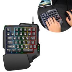 Teclado Gamer Rgb Uma Mão Semi Mecânico Jogos USB - shop mix