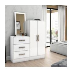 Cômoda 2 Portas 3 Gavetas com Espelho Henn, Branco