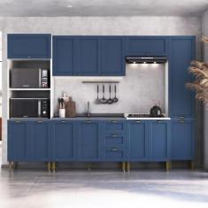 Cozinha Compacta Lavanda 13 PT 3 GV Azul e Branco - Modern