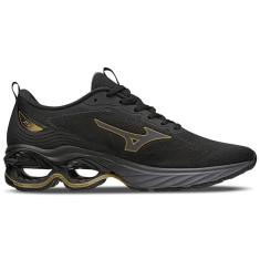Tênis Mizuno Wave Frontier 15 Preto/Ouro Masculino-Masculino