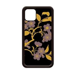 Capa de pintura de cultura japonesa flor preta para iPhone 12 Pro Max para Apple Mini Mobile Case Shell