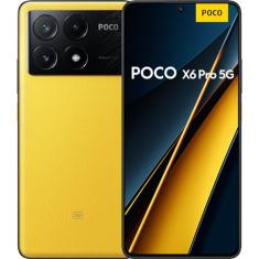 Smartphone Xiaomi POCO X6 Pro 5G 12GB+512GB NFC Dimensity 8300-Ultra 64MP câmera tripla 67W 120Hz AMOLED (Amarelo)