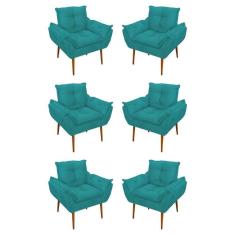 Kit 06 Sofás 1 Lugar De Luxo Opala Suede Marsala