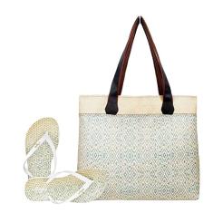 Bolsa Com Chinelo Feminino Palha Magicc Bolsa