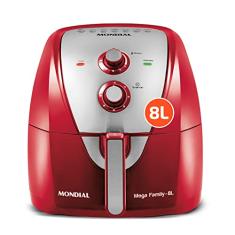 MONDIAL Fritadeira Sem Óleo Air Fryer 8L, Vermelho/Inox, 1900W, 110V - AFN-80-RI