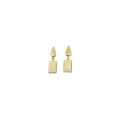 Brinco Folheado Ouro 18K Anti Alérgico Pedra Natural Bege