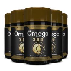 5x OMEGA 3 6 9 60CAPS PEIXE LINHAÇA BORRAGEM HF SUPLEMENTS - HF SUPLEM