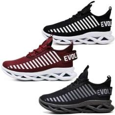 Tênis de Corrida Masculino Academia Macio- 3 Pares-Masculino