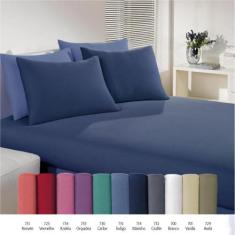 Kit 2 Jogos de Lençol de Casal Malha 3 peças  100% Algodão Fio Pentead