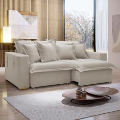 Sofá Cama Retrátil e Reclinável 220cm Arizona Com Almofadas - Celflex