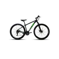 Bicicleta Pulse Quick Aro 29 Freio a Disco 21V Cambios Importados Preto Verde e Branco