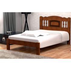 Cama de Casal Bella de Madeira Maciça Angelim Pedra/Tauari