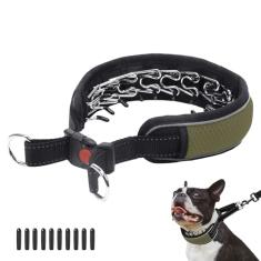 Coleira Martingale para cães, coleira antipuxão com fivela para cães grandes e médios, coleira refletiva antipuxão, ajustável, resistente de nylon, coleira deslizante para treinamento, caminhada, 5 cm