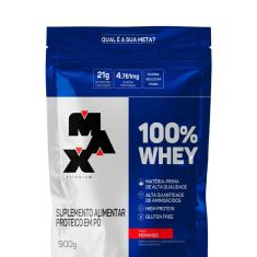 100% Whey Refil Max Titanium (900g) Morango