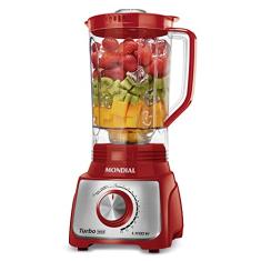 Liquidificador Turbo, Mondial, Vermelho/Inox, 1100W, 110V - L-1100 RI