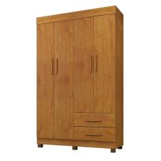 Guarda Roupa Solteiro 4 Portas 2 Gavetas Copacabana New Benetil Móveis Cinamomo