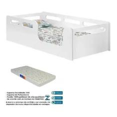 Cama Solteiro Montissoriana Branca C/ Colchão Solteiro Probel D-20 - P